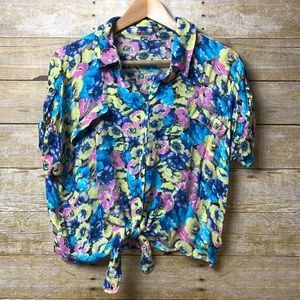 Free’sMart Floral Casual Shirt Front Tie